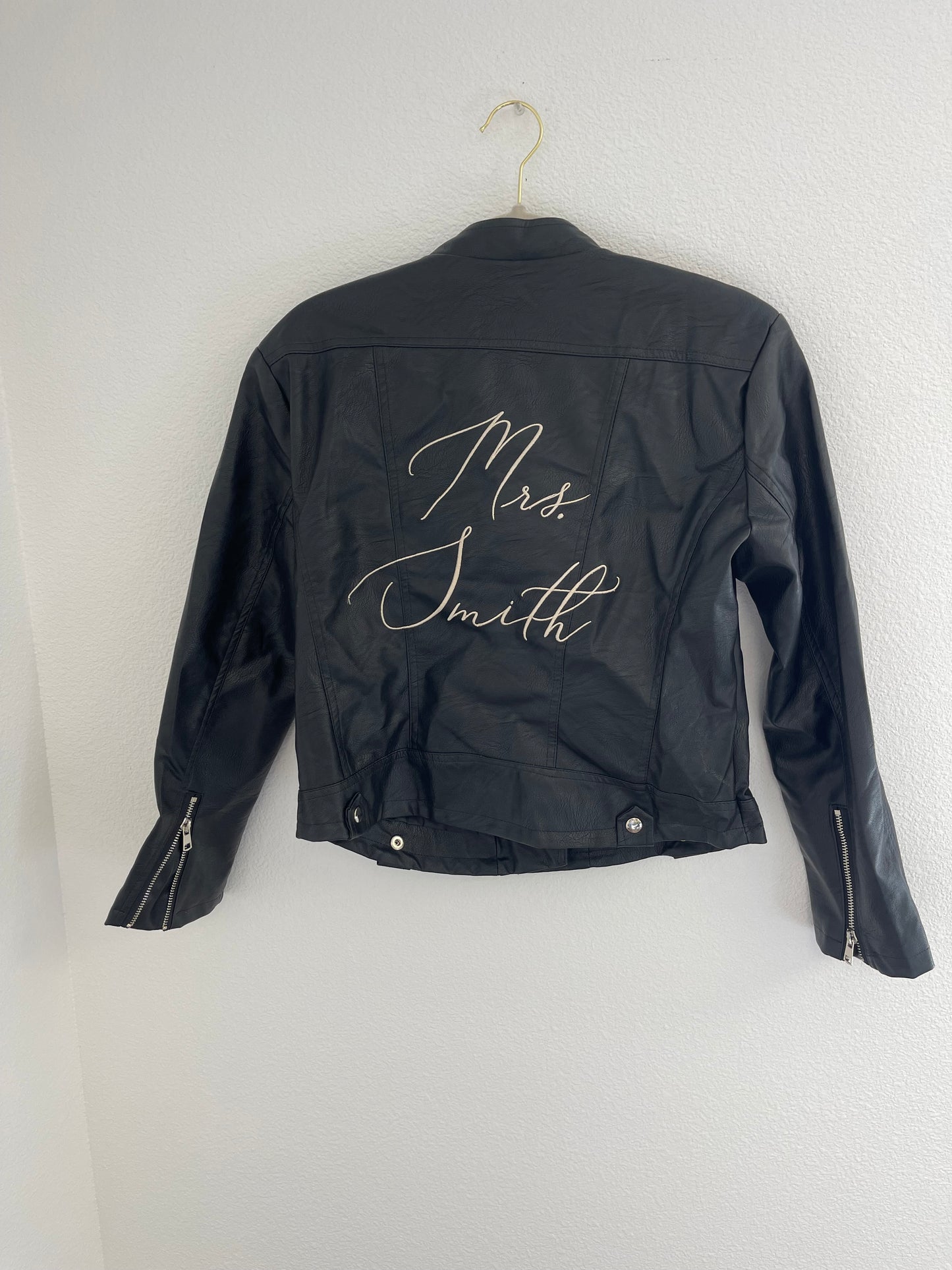 Black Leather Jacket W111 Size M