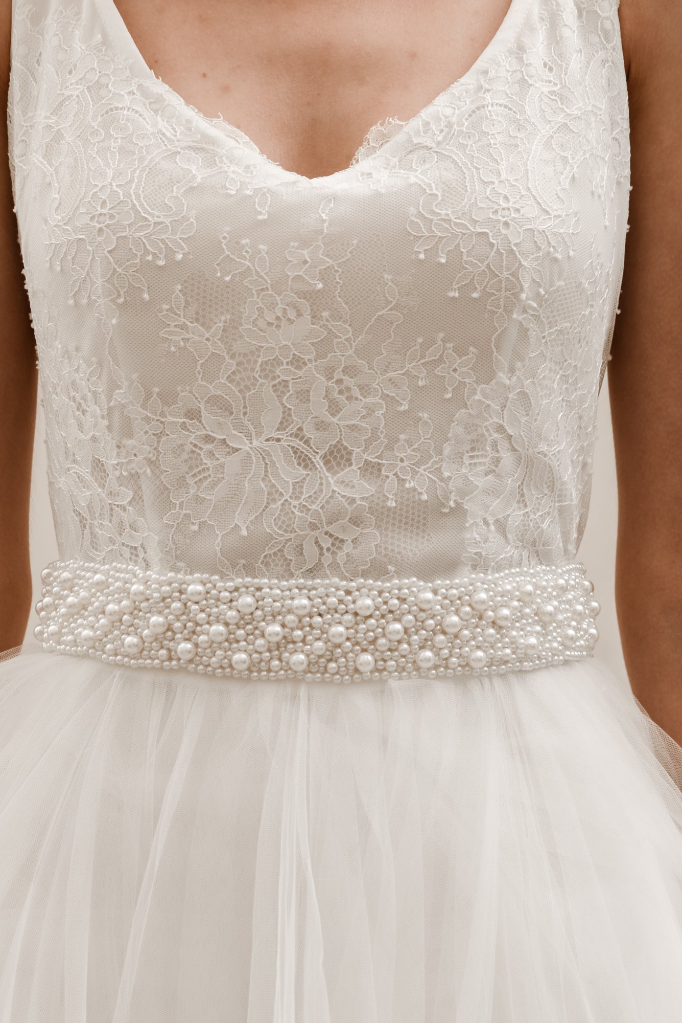 Delicate Pearl Bridal Belt for Wedding Dress